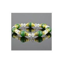 Бусики-Колечки Браслет Нефрит, хрусталь "Джессика" арт. бП2736