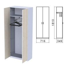 Шкаф для одежды Бюджет, 716х349х1810 мм, дуб шамони светлый (КОМПЛЕКТ)