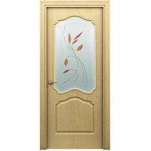 Межкомнатная ламинированная дверь Колорит 62-4 дуб с витражом