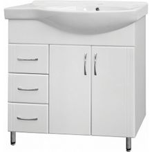 Тумба с раковиной Style Line Эко Стандарт №25 82 белая, левая