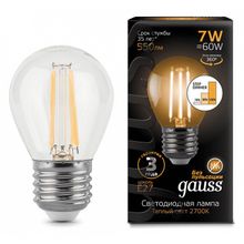 Gauss Лампа светодиодная Gauss LED Filament Globe E27 7Вт 2700K 105802107-S ID - 429937