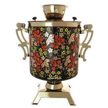 Самовар электрический 25 литров с художественной росписью "Хохлома" с автоматическим отключением при закипании, арт. 124547а