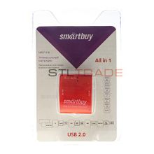 Картридер SBR-713-R, Red, универсальный All in 1, SmartBuy