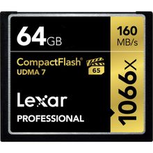 Карта памяти Lexar Compact Flash 64GB 1066X UDMA7 160Mb s CF VPG-65  LCF64GCRBNA1066