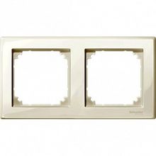 Рамка 2 поста MERTEN M-SMART, бежевый блестящий |  код. MTN478244 |  Schneider Electric