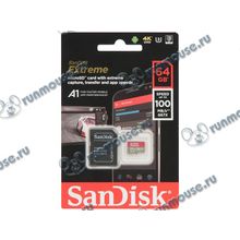 Карта памяти 64ГБ SanDisk "Extreme SDSQXAF-064G-GN6MA" microSD XC UHS-I + адаптер [139736]