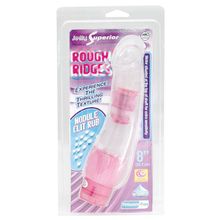 Нежный гелевый вибромассажёр ROUGH RIDGES PINK - 20,3 см. прозрачный