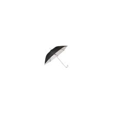 Зонт-трость полуавтоматический с алюминиевой ручкой, черный снаружи, серебристый внутри