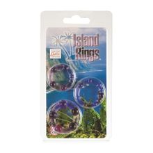 California Exotic Novelties Набор из трех фиолетовых колец разного размера Island Rings