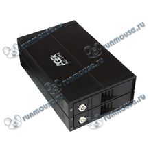 Контейнер Agestar "3U2B3A" для 2x3.5" SATA HDD, 1 вент, алюминиевый, черный (USB3.0) [100022]