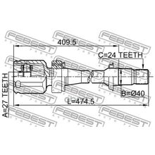 Шрус Внутренний Toyota Camry (Jpp) Acv40 Asv40 Gsv40 2006.01-2011.08 [Us] 27*40*24 Мм Febest арт. 0111ACV30RH