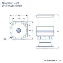DHR Буксировочный огонь светодиодный DHR DHR40 Retrofit 40.04.09.02 24 В 3,1 Вт желтый для судов до 20 м