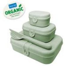 Koziol Набор из 3 ланч-боксов и столовых приборов pascal organic зеленый арт. 3168668