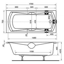 Акриловая ванна Ravak Sonata Pu Plus 170