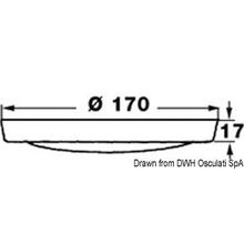 Osculati Saturn recesless ceiling light chromed ABS, 13.833.02