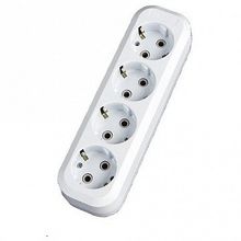 Колодка розеточная   СТАНДАРТ 4-местный, с заземлением, AKS10-4 |  код. AKS10-4 |  EKF