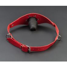 Красный кожаный кляп с фаллосом (48288)