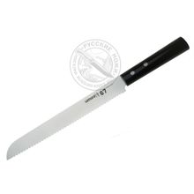 Нож кухонный SS67-0055 Samura 67, хлебный, AUS 8, 58 HRC, ABS пластик с рисунком под дерево