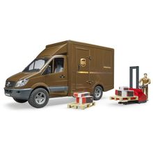 Bruder Mercedes-Benz Sprinter фургон UPS с фигуркой, погрузчиком и аксессуарами, шт 02-538