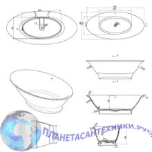 Ванна из искусственного камня Aquanet Entice V1 190x90, глянцевая