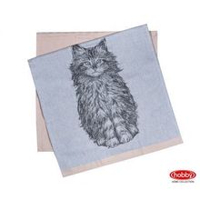 Набор кухонных полотенец в упаковке 50x70*2 "MAINE COON", бежевый, 100%Хлопок