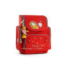 Рюкзак школьный для девочек Garfield + мешок, красный 1074 GF507
