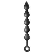 Lola toys Чёрная анальная цепочка Black Edition Anal Super Beads - 40 см. (черный)