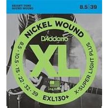 EXL130+ Nickel Wound Комплект струн для электрогитары, Extra-Super Light Plus, 8.5-39, DAddario