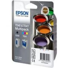 Картридж Epson C13T040140BA (T040, чёрный + T041, цветной), Multipack