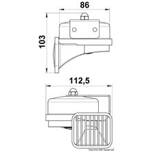 Osculati Powerful ABS chromed single horn, 21.451.40