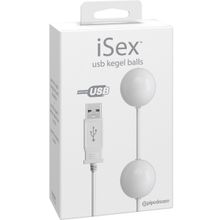 Pipedream Белые вагинальные виброшарики USB KEGEL BALLS, работающие от USB (белый)