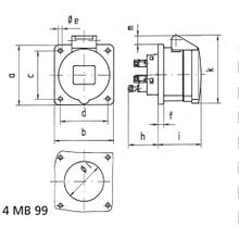 Bals Панельная розетка быстрого монтажа Bals 13686 230 В 16 А 3 полюса IP44 Quick-Connect серо-синяя