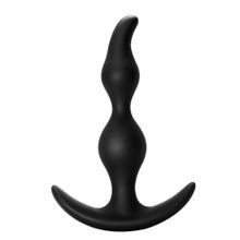 Чёрная анальная пробка Bent Anal Plug Black - 13 см. Черный