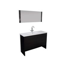 Aquanet Мебель для ванной Рондо 120 (черный) - Набор мебели стандартный (зеркало, раковина-столешница, тумба)