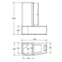 Акриловая ванна Gemy G8040 C L