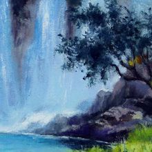 Картина на холсте маслом "Водопады"