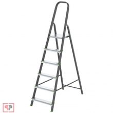 СИБРТЕХ Стремянка, 6 ступеней, стальной профиль, алюминиевые ступени Россия Сибртех