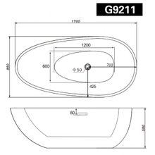 Акриловая ванна Gemy G9211