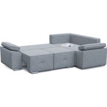 Смарт Диван угловой Хавьер-1 Серая рогожка Еврокнижка