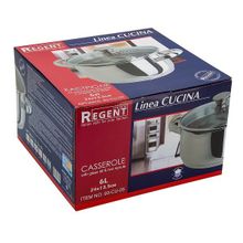 Кастрюля 6л со стеклянной крышкой и носиком Regent Inox Cucina 93-CU-05