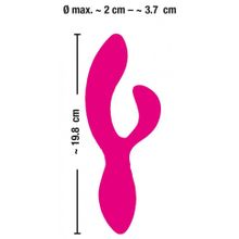 Ярко-розовый вибратор-кролик Bendable Rabbit Vibrator - 19,8 см. (234780)