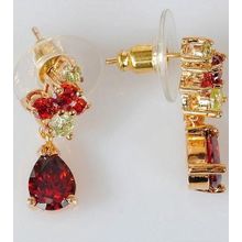 Серьги с mix фианитом "Капля"