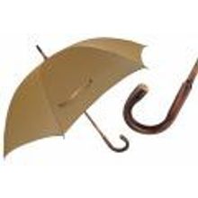 Pasotti - Зонт мужской трость классический бежевый в полоску, ручка под дерево