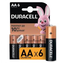 Батарейка AA DURACELL LR6-6BL, 6 шт, блистер (MN1500)