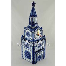 Часы - штоф "Кремль". Гжельский фарфор. арт. 1045