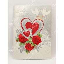 Свадебная открытка 3D объемная с красными розами (GKMP 048.355) ST1656