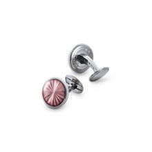 03114 - Запонки HELIOS Sunburst круглые гильошированные  розовые нержавеющая сталь