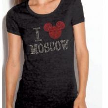 Женская футболка Дисней в России I love Moscow