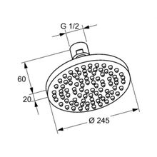 Верхний душ Kludi A-Qa (6651105-00) (250 мм)