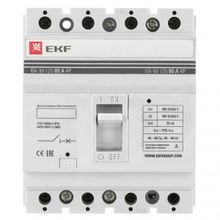 Автоматический выключатель ВА-99 125 80А 4P 25кА EKF | код. mccb99-125-80-4P | EKF
